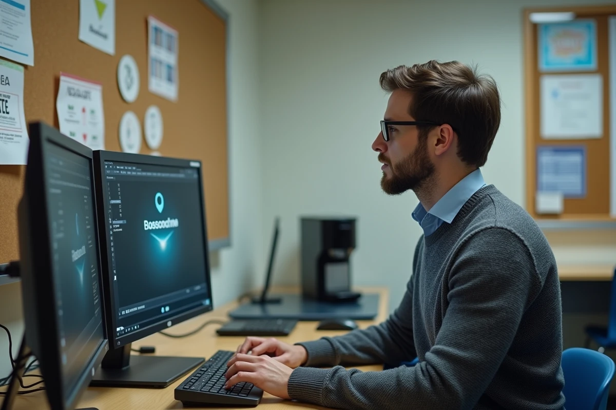 Personnel éducatif configurant l'authentification à deux facteurs pour protéger son webmail académique