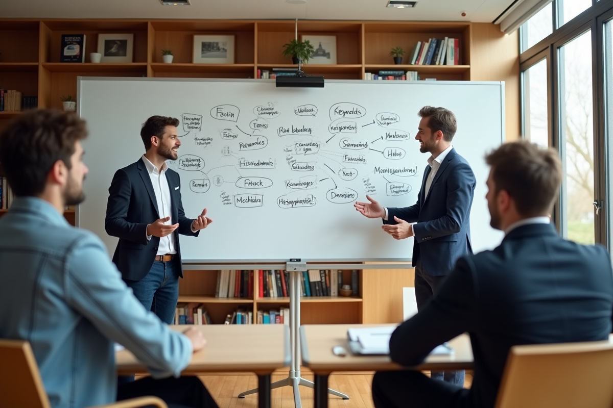 Groupe de personnes discutant autour d