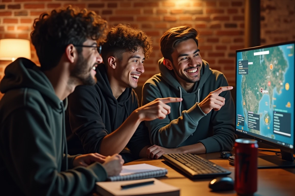 Groupe de joueurs en session de roleplay sur un serveur FiveM whitelist sans lag