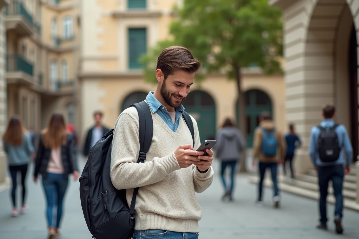 Jeune homme termine la configuration Roundcube dehors